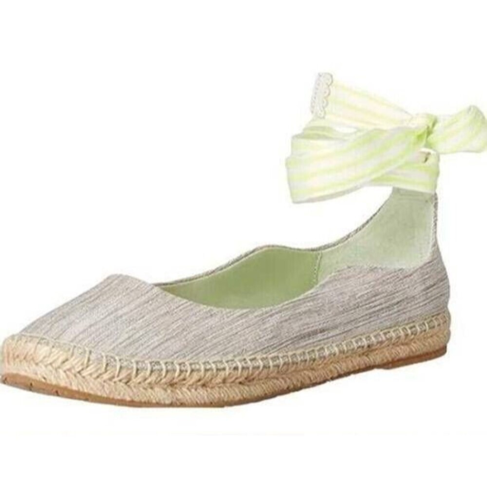 Zac Posen Women's Vinca‎ Ankle Strap Espadrille Leather Gray Green Size 6